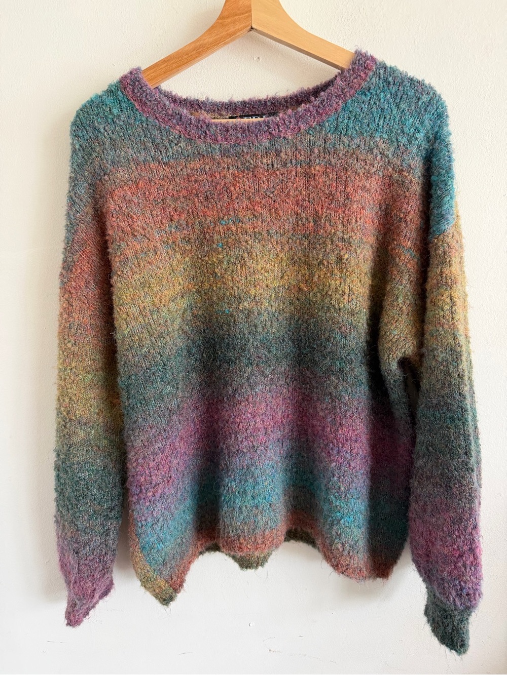 Cozy Multi-Color Ombre Crewneck Sweater